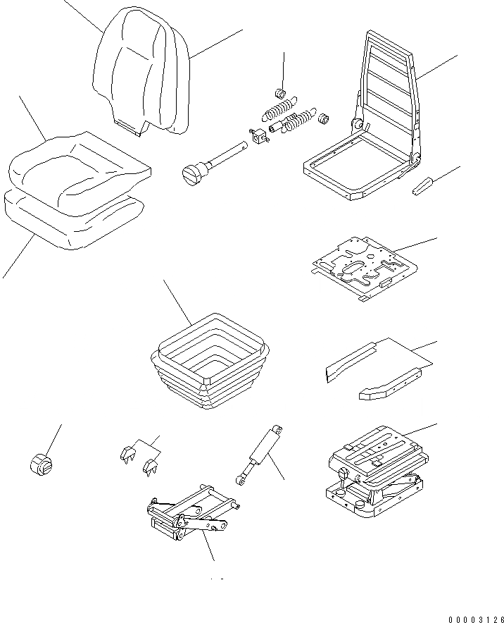 Схема запчастей Komatsu D155A-6 - СИДЕНЬЕ ОПЕРАТОРА В СБОРЕ (TURN И С ОТКИДН. СПИНКОЙ ТИП) (СИДЕНЬЕ КОЖ.ЗАМ.)(№8-) ОСНОВН. КОМПОНЕНТЫ И РЕМКОМПЛЕКТЫ