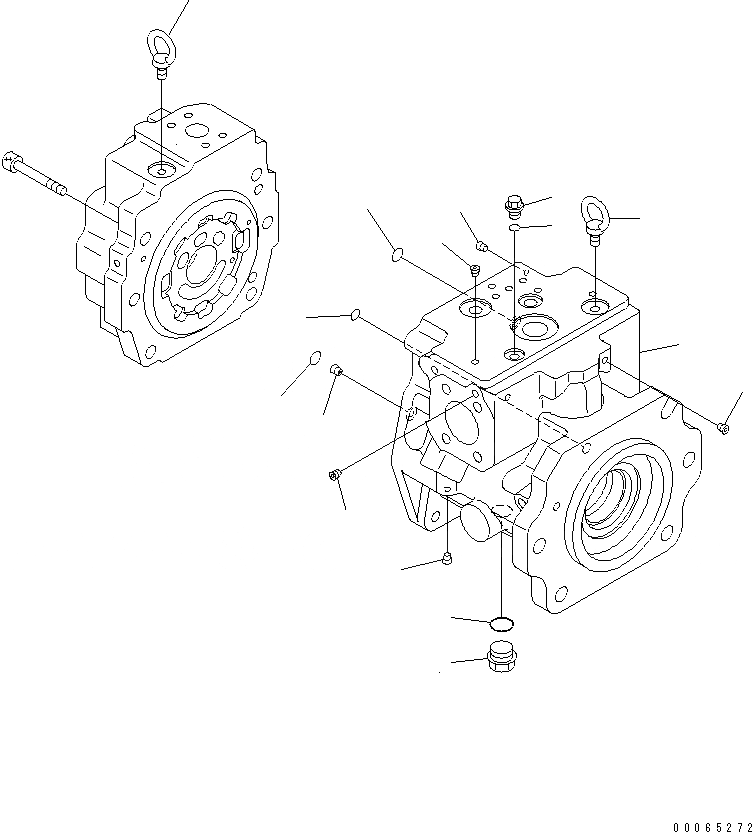 Схема запчастей Komatsu D155A-6 - ГИДР. НАСОС. (/7)(№8-) ОСНОВН. КОМПОНЕНТЫ И РЕМКОМПЛЕКТЫ