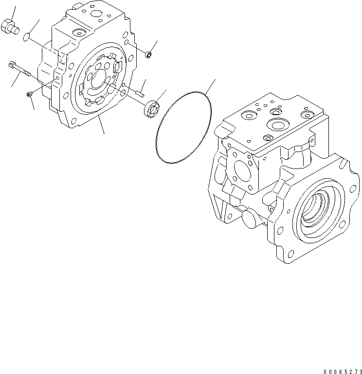 Схема запчастей Komatsu D155A-6 - ГИДР. НАСОС. (/7)(№8-) ОСНОВН. КОМПОНЕНТЫ И РЕМКОМПЛЕКТЫ