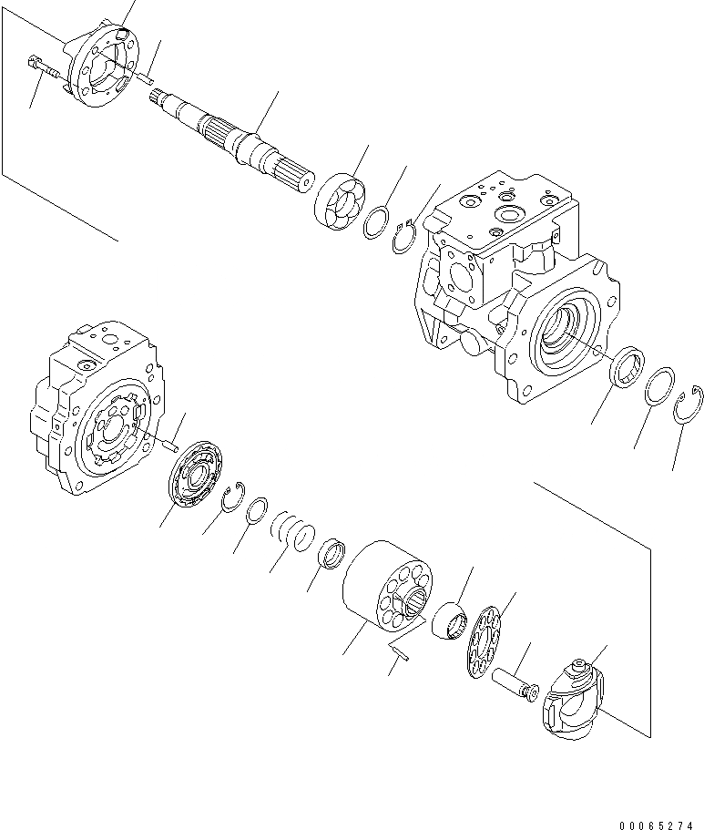 Схема запчастей Komatsu D155A-6 - ГИДР. НАСОС. (/7)(№8-) ОСНОВН. КОМПОНЕНТЫ И РЕМКОМПЛЕКТЫ
