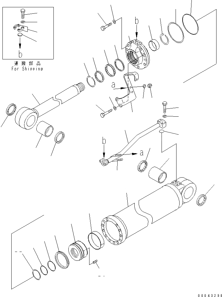 Схема запчастей Komatsu D155A-6 - РЫХЛИТЕЛЬ ЦИЛИНДР ПЕРЕКОСА(№8-) ОСНОВН. КОМПОНЕНТЫ И РЕМКОМПЛЕКТЫ