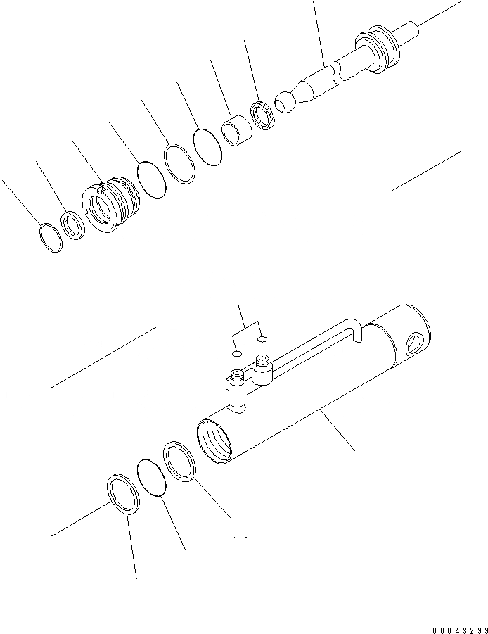 Схема запчастей Komatsu D155A-6 - ЦИЛИНДР СТОПОРН. ПАЛЬЦА (ДЛЯ БОЛЬШ. SHANK)(№8-) ОСНОВН. КОМПОНЕНТЫ И РЕМКОМПЛЕКТЫ