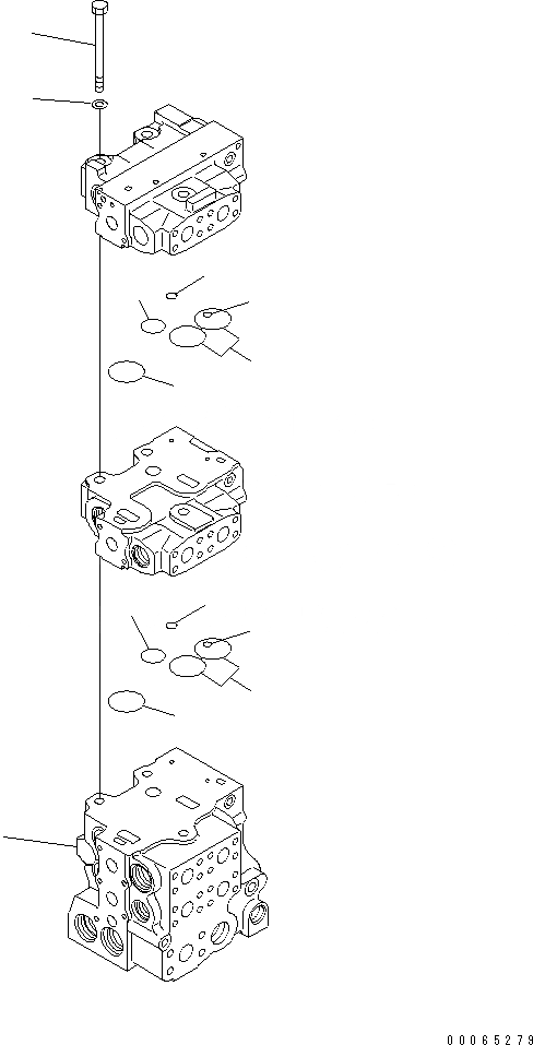 Схема запчастей Komatsu D155A-6 - УПРАВЛЯЮЩ. КЛАПАН (4-Х СЕКЦИОНН.) (/9)(№8-) ОСНОВН. КОМПОНЕНТЫ И РЕМКОМПЛЕКТЫ
