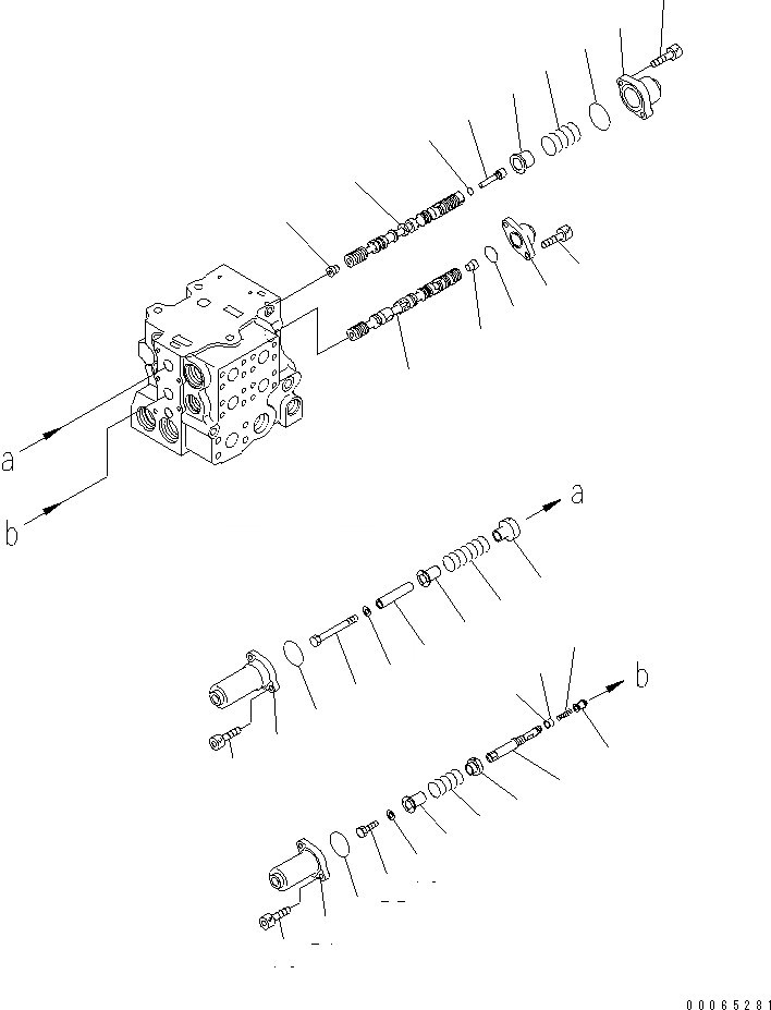 Схема запчастей Komatsu D155A-6 - УПРАВЛЯЮЩ. КЛАПАН (4-Х СЕКЦИОНН.) (/9)(№8-) ОСНОВН. КОМПОНЕНТЫ И РЕМКОМПЛЕКТЫ