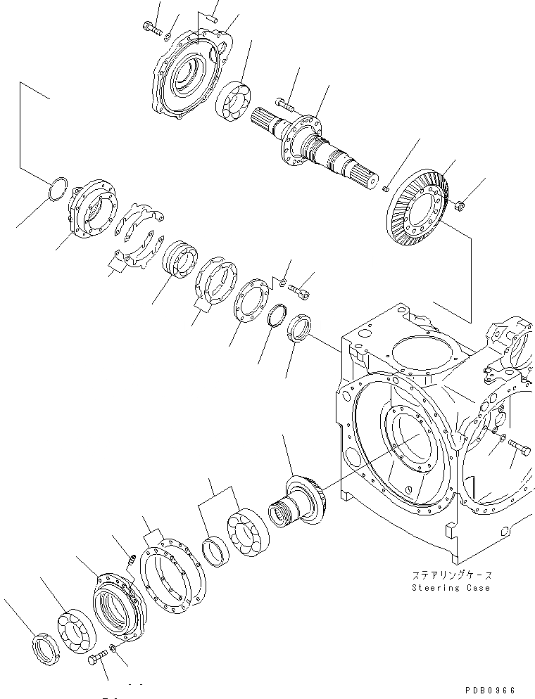 Схема запчастей Komatsu D155AX-3 - BEVEL И ВАЛ СИЛОВАЯ ПЕРЕДАЧА И КОНЕЧНАЯ ПЕРЕДАЧА