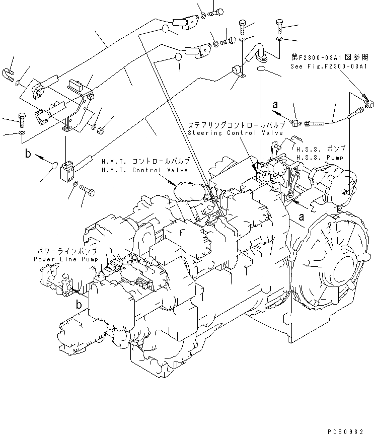 Схема запчастей Komatsu D155AX-3 - СИЛОВАЯ ГИДРОЛИНИЯ СИЛОВАЯ ПЕРЕДАЧА И КОНЕЧНАЯ ПЕРЕДАЧА