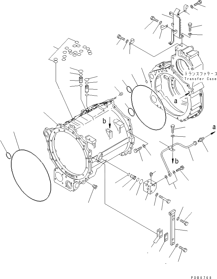 Схема запчастей Komatsu D155AX-3 - ТРАНСМИССИЯ (КОРПУС) СИЛОВАЯ ПЕРЕДАЧА И КОНЕЧНАЯ ПЕРЕДАЧА