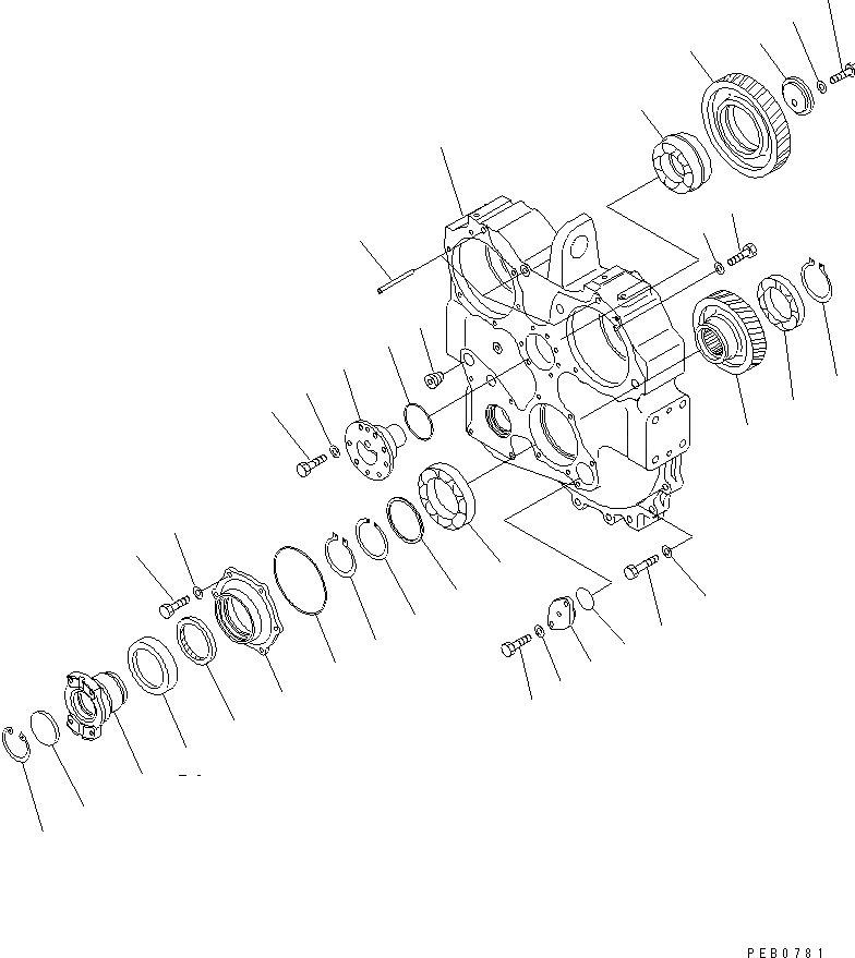 Схема запчастей Komatsu D155AX-3 - ТРАНСМИССИЯ (МЕХ-М ОТБОРА МОЩНОСТИ КОРПУС И СОЕДИНЕНИЕ) СИЛОВАЯ ПЕРЕДАЧА И КОНЕЧНАЯ ПЕРЕДАЧА