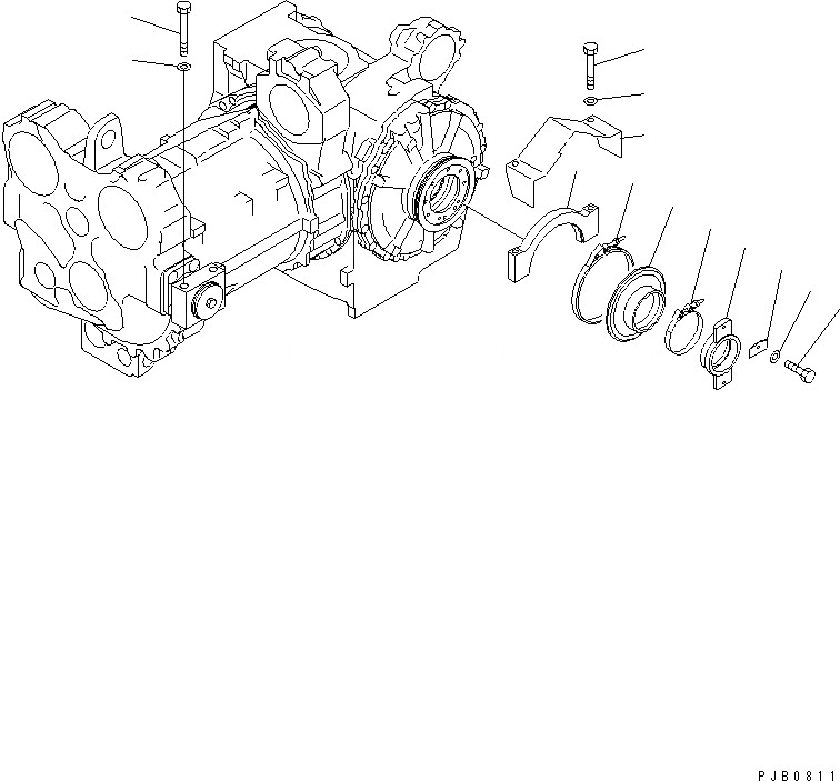 Схема запчастей Komatsu D155AX-3 - СИЛОВАЯ ЛИНИЯ КРЕПЛЕНИЕ СИЛОВАЯ ПЕРЕДАЧА И КОНЕЧНАЯ ПЕРЕДАЧА