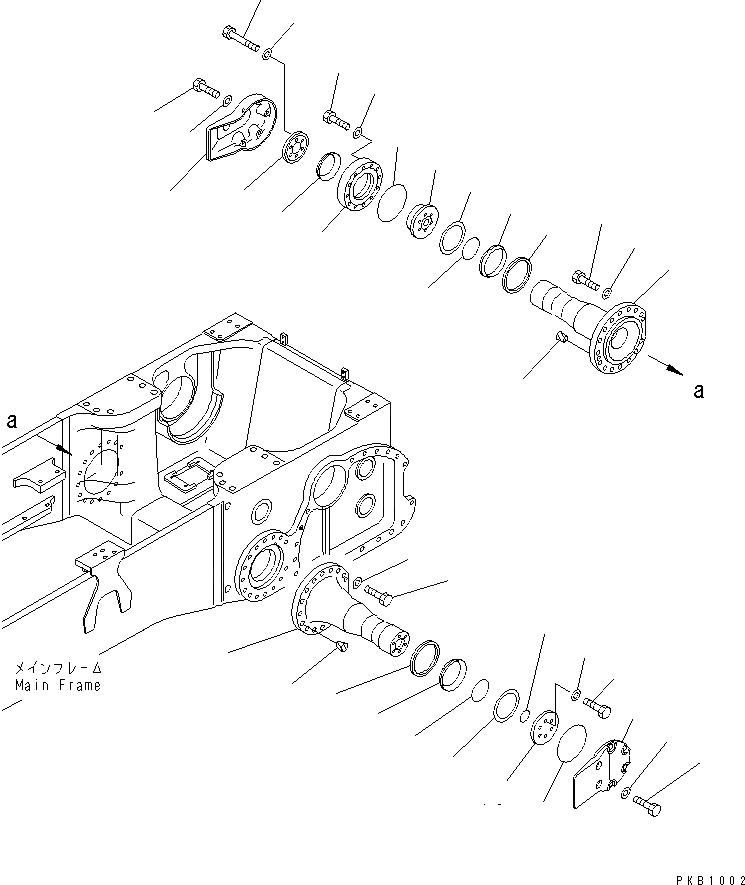 Схема запчастей Komatsu D155AX-3 - ПОВОРОТН. ШКВОРЕНЬ ОСНОВН. РАМА И КОМПОНЕНТЫ