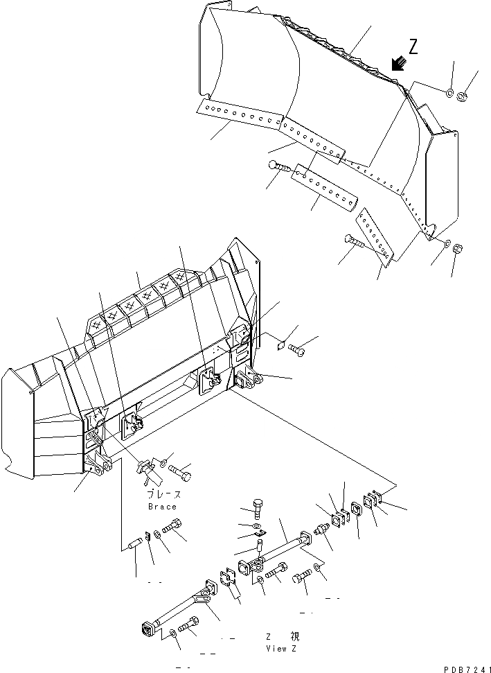 Схема запчастей Komatsu D155AX-3 - ОТВАЛ CHIP DOZER РАБОЧЕЕ ОБОРУДОВАНИЕ