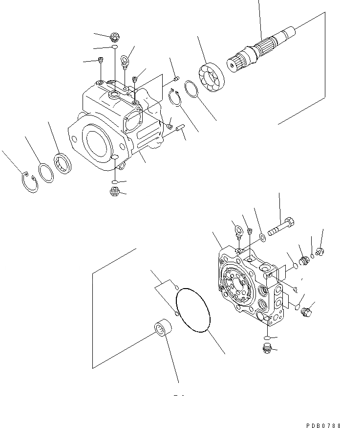 Схема запчастей Komatsu D155AX-3 - H.M.T. НАСОС (/) ОСНОВН. КОМПОНЕНТЫ И РЕМКОМПЛЕКТЫ