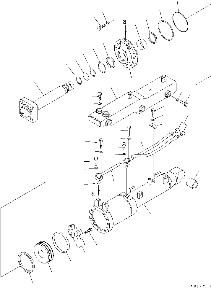 Схема запчастей Komatsu D155AX-3 - ЦИЛИНДР ПЕРЕКОСА ОТВАЛА (НАКЛОНЯЕМ. ОТВАЛ)(№9-) ОСНОВН. КОМПОНЕНТЫ И РЕМКОМПЛЕКТЫ