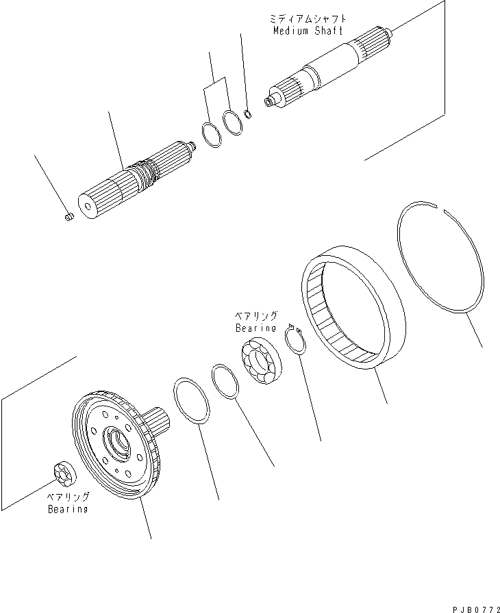 Схема запчастей Komatsu D155AX-3 - ТРАНСМИССИЯ (ВХОД И ВЫХОДНОЙ ВАЛ) СИЛОВАЯ ПЕРЕДАЧА И КОНЕЧНАЯ ПЕРЕДАЧА