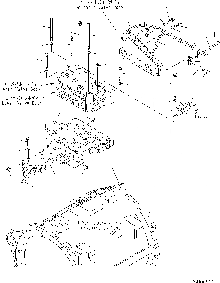 Схема запчастей Komatsu D155AX-3 - ТРАНСМИССИЯ (СЕДЛО КЛАПАНА) СИЛОВАЯ ПЕРЕДАЧА И КОНЕЧНАЯ ПЕРЕДАЧА