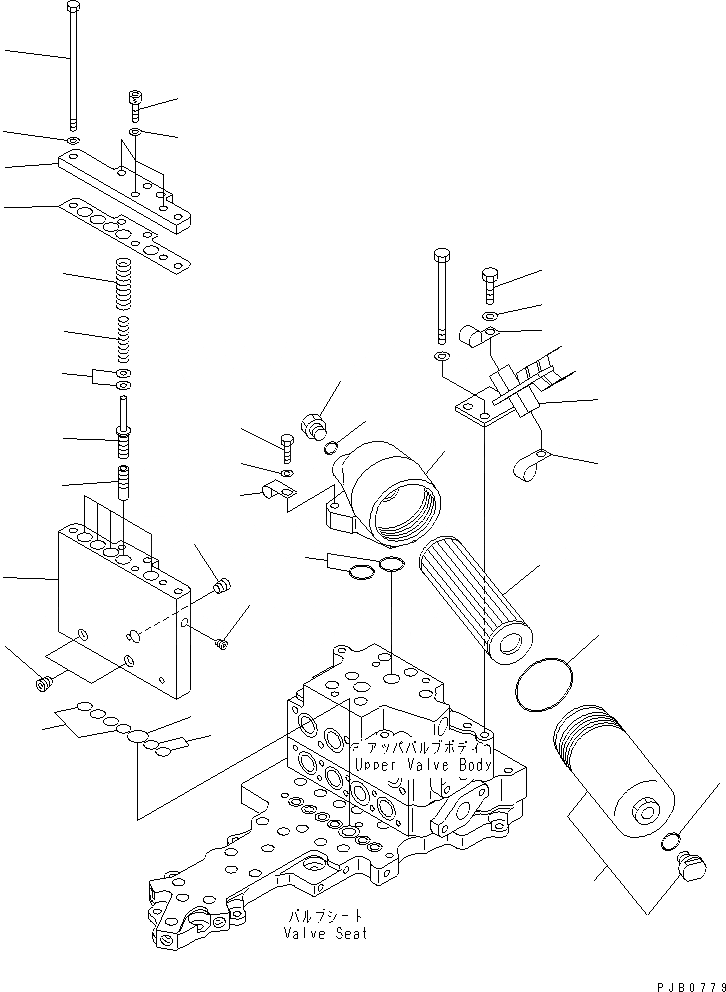 Схема запчастей Komatsu D155AX-3 - ТРАНСМИССИЯ (КЛАПАН И ФИЛЬТР.) СИЛОВАЯ ПЕРЕДАЧА И КОНЕЧНАЯ ПЕРЕДАЧА