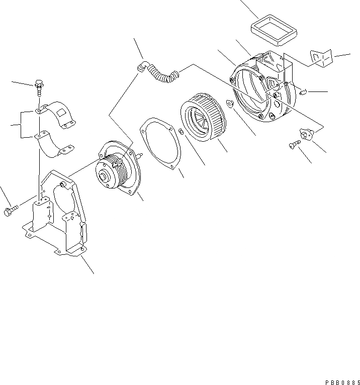 Схема запчастей Komatsu D155AX-3 - НАГНЕТАТЕЛЬ (С КОНДИЦИОНЕРОМ) КАБИНА ОПЕРАТОРА И СИСТЕМА УПРАВЛЕНИЯ