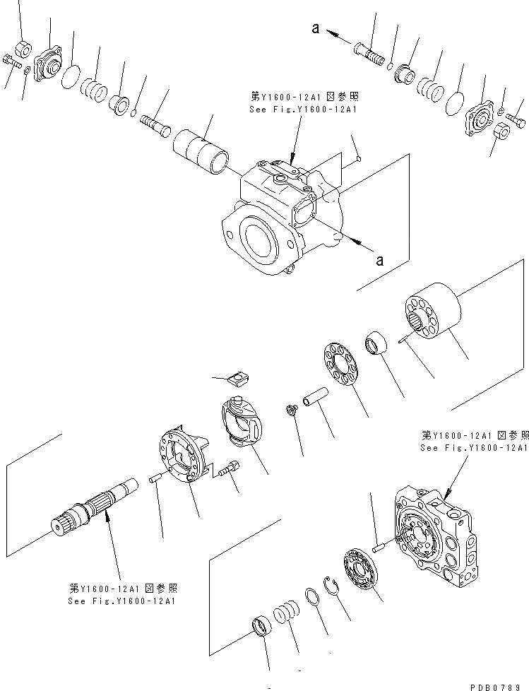 Схема запчастей Komatsu D155AX-3 - H.M.T. НАСОС (/) ОСНОВН. КОМПОНЕНТЫ И РЕМКОМПЛЕКТЫ