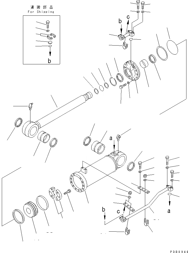Схема запчастей Komatsu D155AX-3 - РЫХЛИТЕЛЬ ЦИЛИНДР ПЕРЕКОСА(№-.) ОСНОВН. КОМПОНЕНТЫ И РЕМКОМПЛЕКТЫ