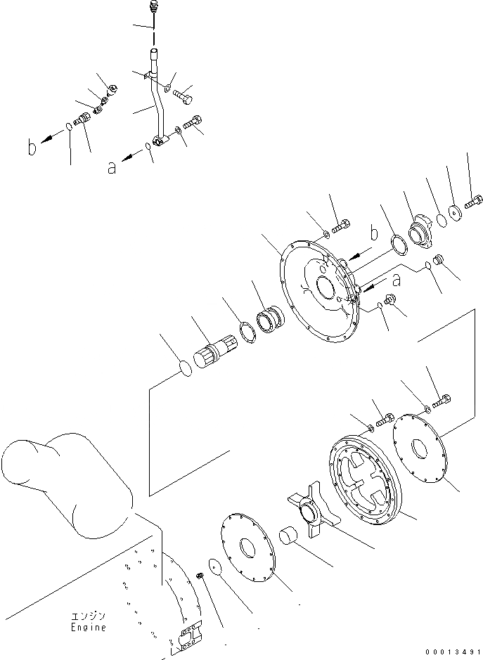 Схема запчастей Komatsu D155AX-5 - ДЕМПФЕР(№7-) КОМПОНЕНТЫ ДВИГАТЕЛЯ
