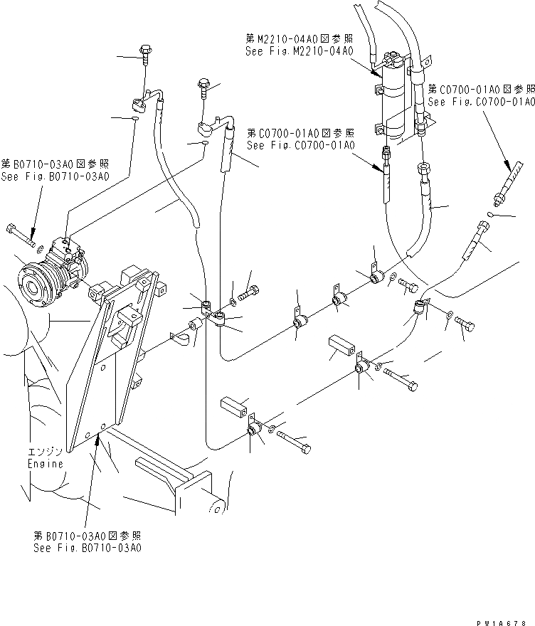 Схема запчастей Komatsu D155AX-5 - ЛИНИЯ КОМПРЕССОРА (/)(№7-7999) КОМПОНЕНТЫ ДВИГАТЕЛЯ