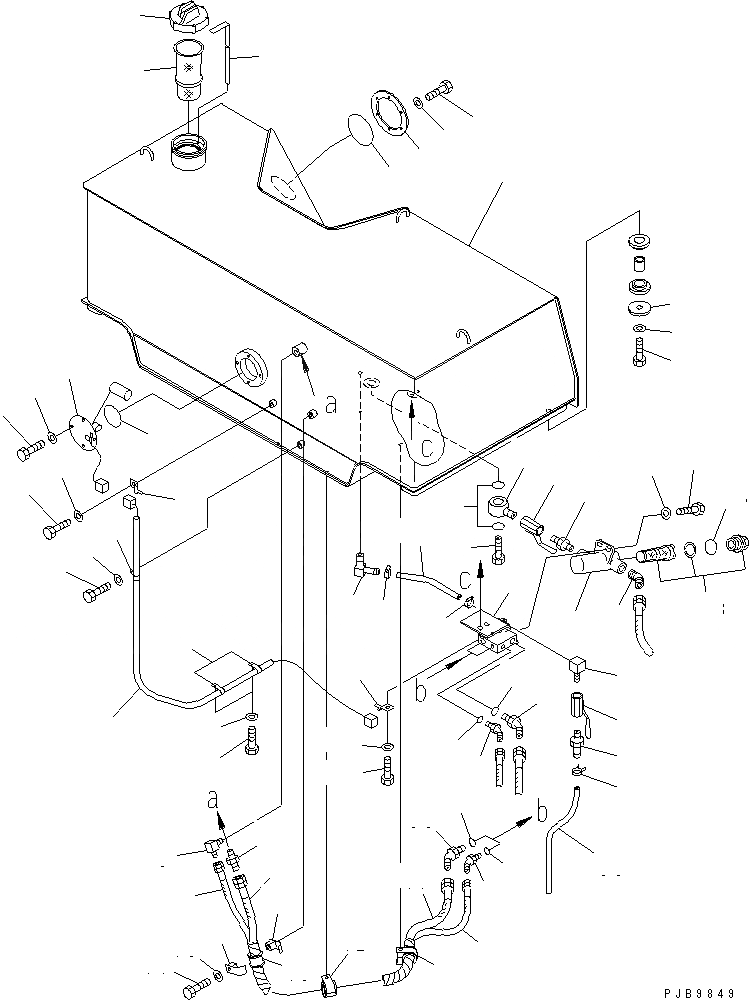 Схема запчастей Komatsu D155AX-5 - ТОПЛИВН. БАК. (С БЫСТР. ЗАПРАВ.)(№7-7999) ТОПЛИВН. БАК. AND КОМПОНЕНТЫ