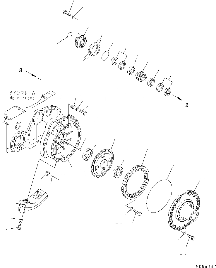 Схема запчастей Komatsu D155AX-5 - КОНЕЧНАЯ ПЕРЕДАЧА¤ ЛЕВ. (КОРПУС ШЕСТЕРЕНН. ПЕРЕДАЧИ) СИЛОВАЯ ПЕРЕДАЧА И КОНЕЧНАЯ ПЕРЕДАЧА