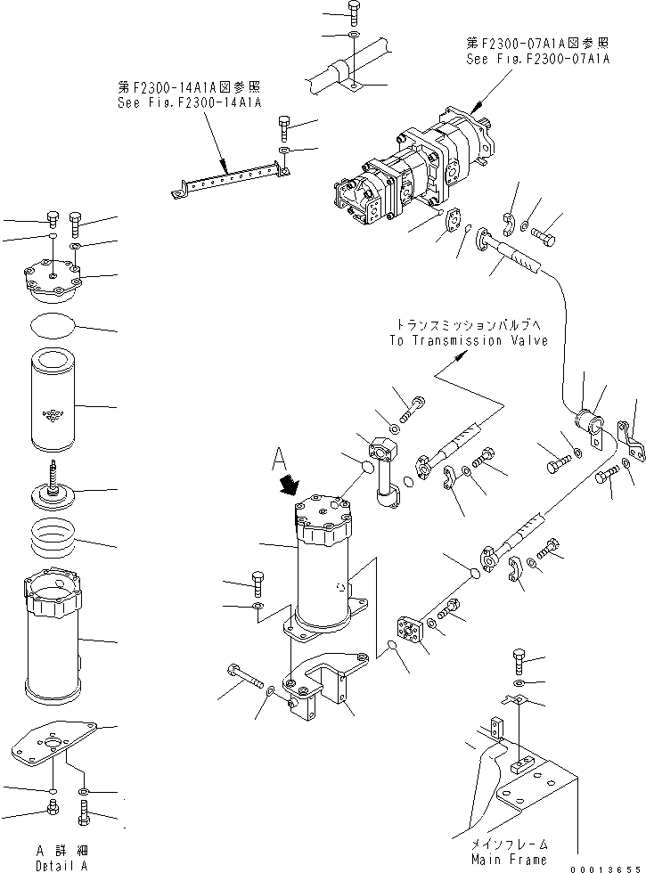 Схема запчастей Komatsu D155AX-5 - СИЛОВАЯ ЛИНИЯ ФИЛЬТР.(№7-) СИЛОВАЯ ПЕРЕДАЧА И КОНЕЧНАЯ ПЕРЕДАЧА