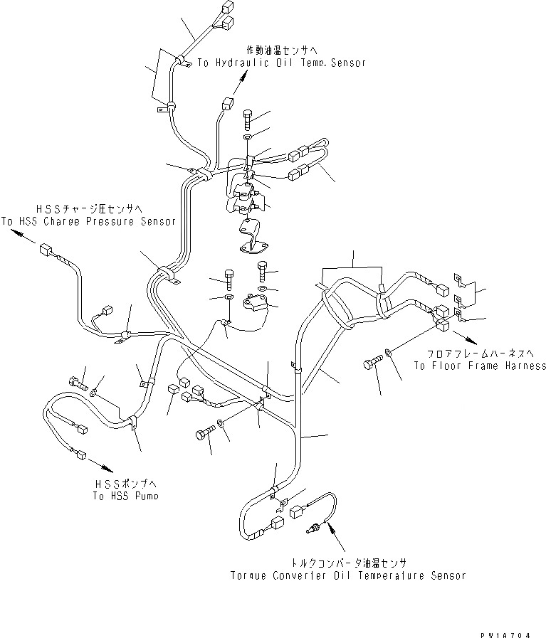 Схема запчастей Komatsu D155AX-5 - ЭЛЕКТРОПРОВОДКА (СИЛОВАЯ ЛИНИЯ) (ДЛЯ ЭЛЕКТРИЧ. СИСТЕМА МОНИТОРА ПАНЕЛЬ)(№7-7999) СИЛОВАЯ ПЕРЕДАЧА И КОНЕЧНАЯ ПЕРЕДАЧА