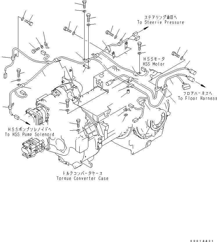 Схема запчастей Komatsu D155AX-5 - СИЛОВАЯ ЛИНИЯ ЭЛЕКТРОПРОВОДКА(№7-) СИЛОВАЯ ПЕРЕДАЧА И КОНЕЧНАЯ ПЕРЕДАЧА