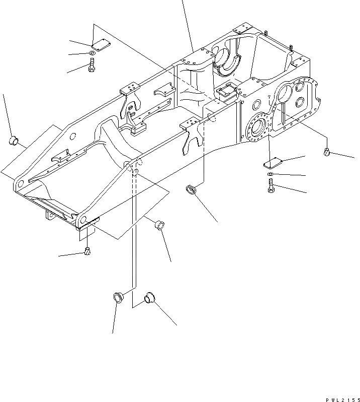Схема запчастей Komatsu D155AX-5 - ОСНОВН. РАМА (БЕЗ ПЕРЕДН. CUNTER ВЕС)(№7-) ОСНОВН. РАМА И КОМПОНЕНТЫ