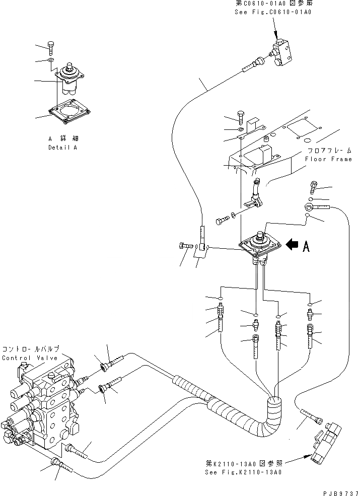 Схема запчастей Komatsu D155AX-5 - ОТВАЛ УПРАВЛ-Е (НАКЛОН. И НАКЛОНЯЕМ. ОТВАЛ)(№7-7999) КАБИНА ОПЕРАТОРА И СИСТЕМА УПРАВЛЕНИЯ