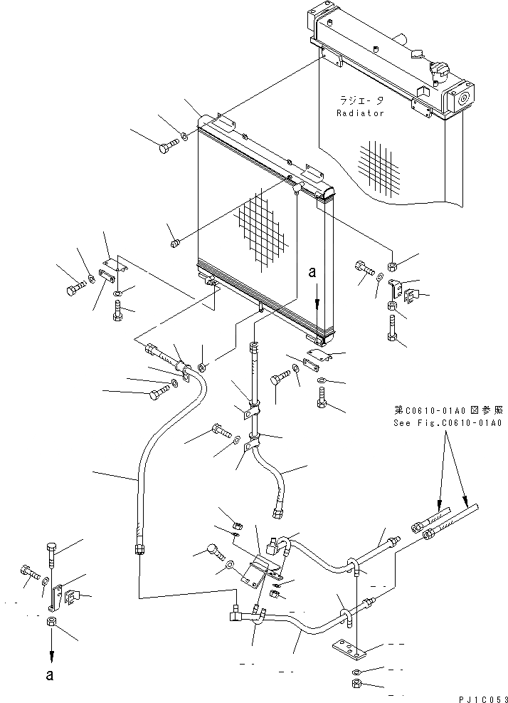 Схема запчастей Komatsu D155AX-5 - МАСЛООХЛАДИТЕЛЬ (ДЛЯ СКРЕППЕРА)(№7-7999) ЧАСТИ КОРПУСА