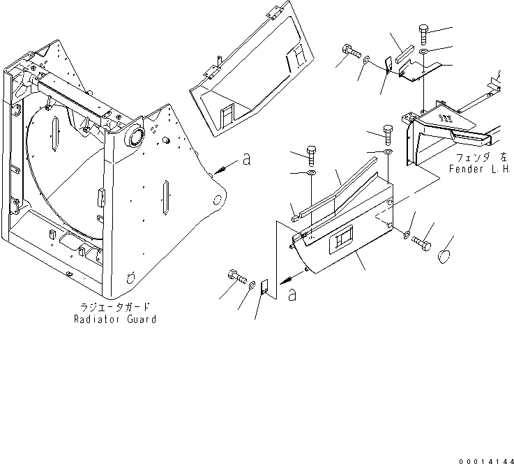 Схема запчастей Komatsu D155AX-5 - БОКОВ. КРЫШКА ¤ ЛЕВ. (ПЕРФОРИРОВАНН. ТИП) (ДОПОЛН.ФИЛЬТР.)(№7-) ЧАСТИ КОРПУСА