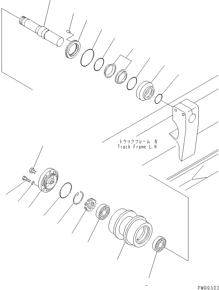 Схема запчастей Komatsu D155AX-5 - ПОДДЕРЖИВАЮЩИЙ КАТОК ХОДОВАЯ