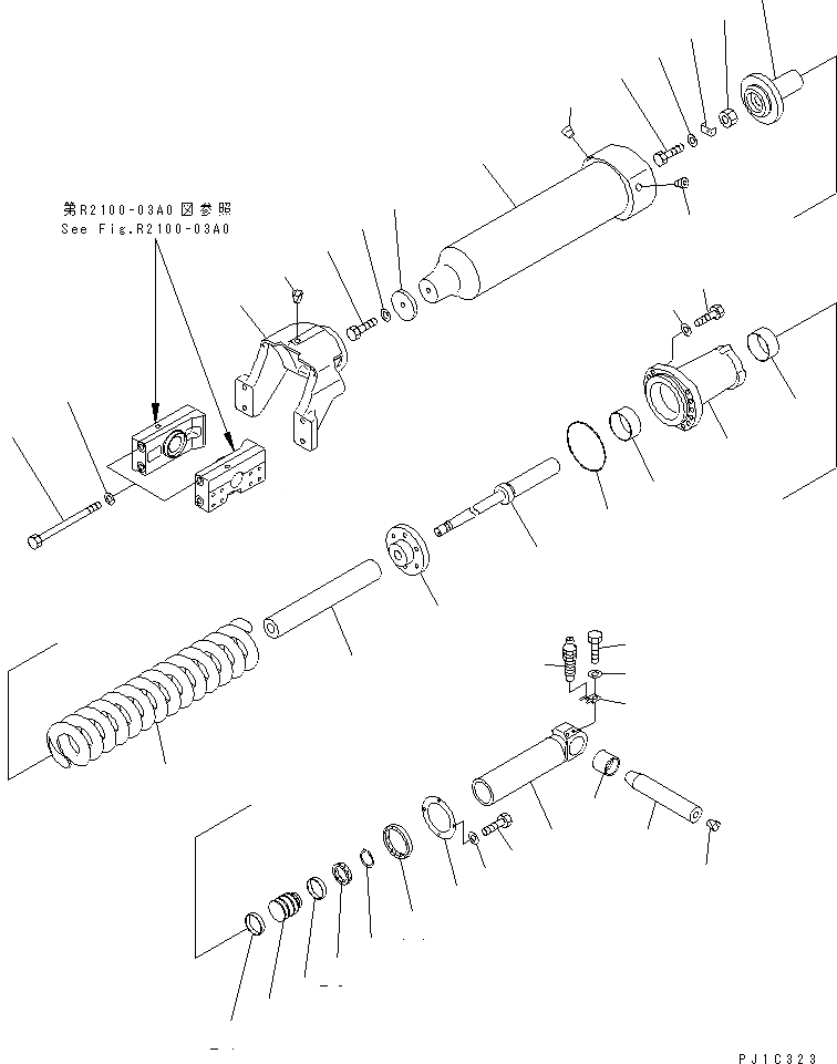 Схема запчастей Komatsu D155AX-5 - ОПОРНЫЙ ЭЛЕМЕНТ ЛЕНИВЦА ХОДОВАЯ