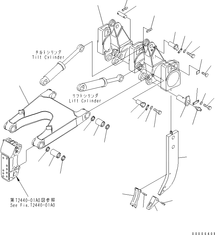 Схема запчастей Komatsu D155AX-5 - РЫХЛИТЕЛЬ (ДЛЯ МНОГОСТОЕЧН. РЫХЛИТ.) (ДЛЯ МАТЕРИАЛSUMOTO KOUGYOU)(№7-) РАБОЧЕЕ ОБОРУДОВАНИЕ