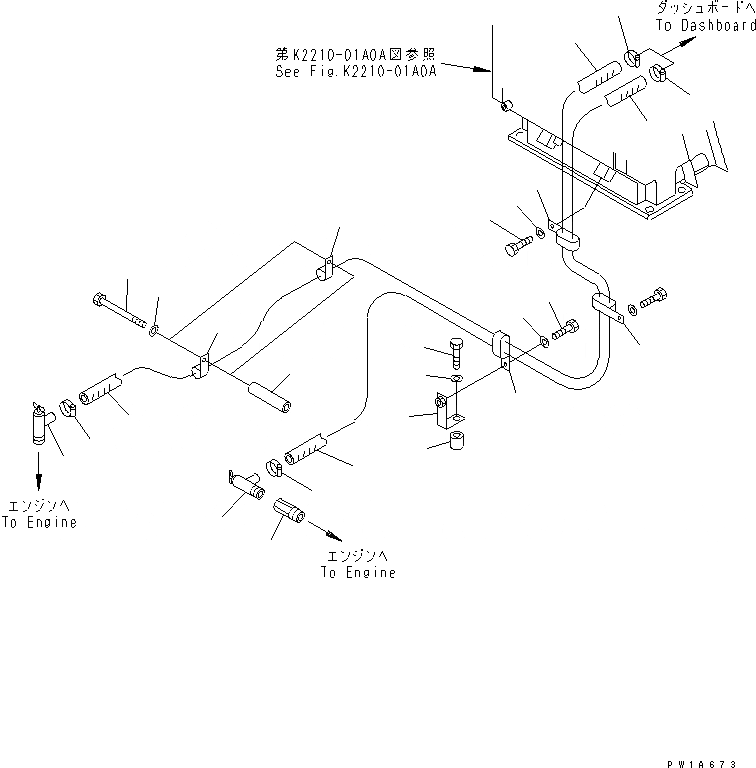 Схема запчастей Komatsu D155AX-5 - ЛИНИЯ ОБОГРЕВАТЕЛЯ(№7-7999) КОМПОНЕНТЫ ДВИГАТЕЛЯ