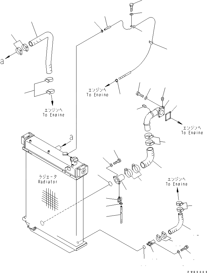Схема запчастей Komatsu D155AX-5 - ЛИНИЯ ОХЛАЖДЕНИЯ(№7-) СИСТЕМА ОХЛАЖДЕНИЯ