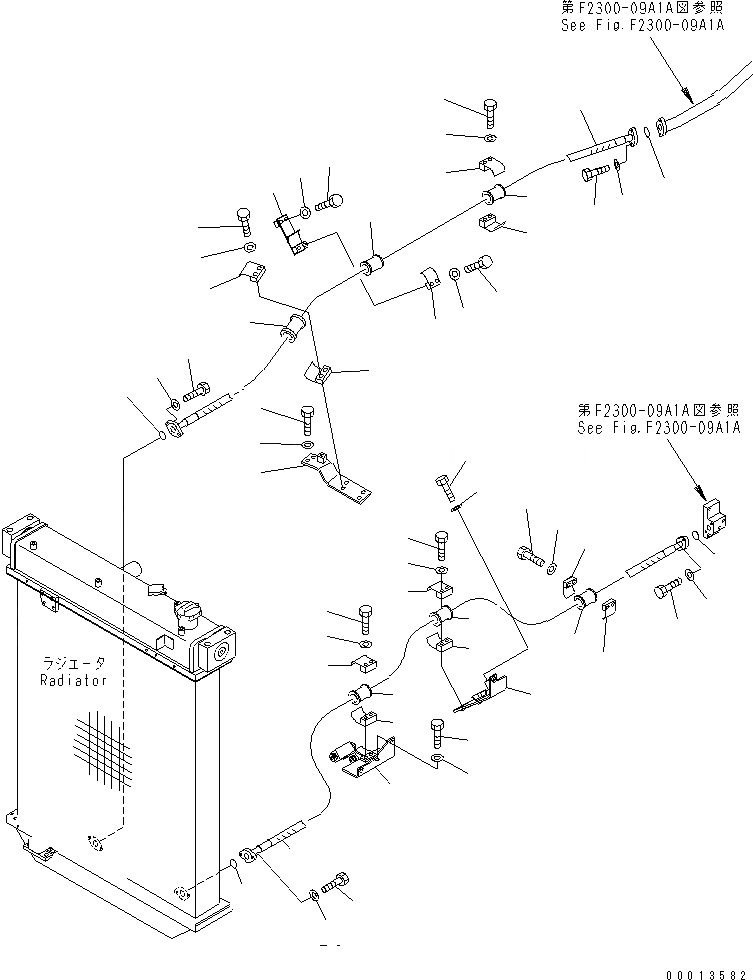 Схема запчастей Komatsu D155AX-5 - МАСЛООХЛАДИТЕЛЬ ЛИНИЯ(№7-) СИСТЕМА ОХЛАЖДЕНИЯ