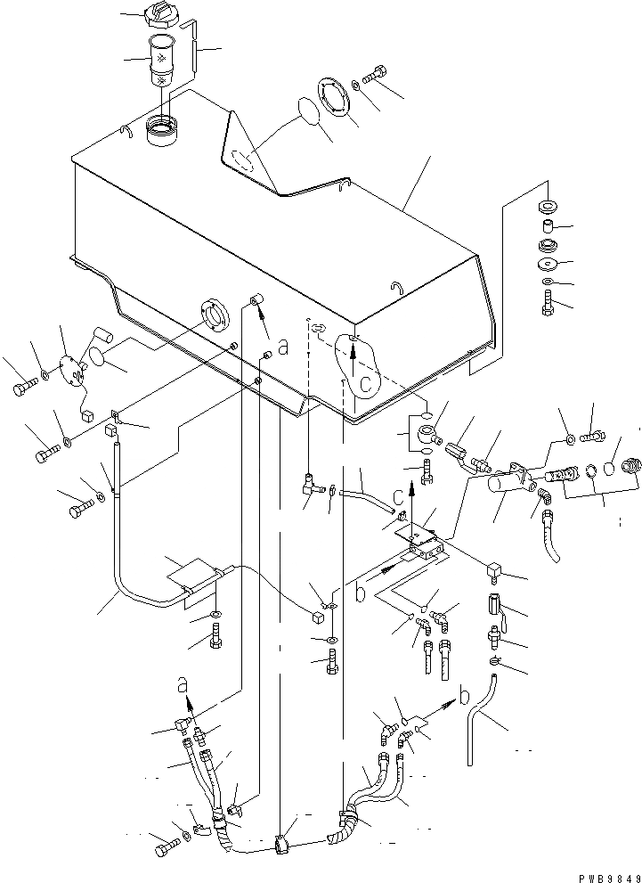 Схема запчастей Komatsu D155AX-5 - ТОПЛИВН. БАК. (С БЫСТР. ЗАПРАВ.)(№7-7999) ТОПЛИВН. БАК. AND КОМПОНЕНТЫ
