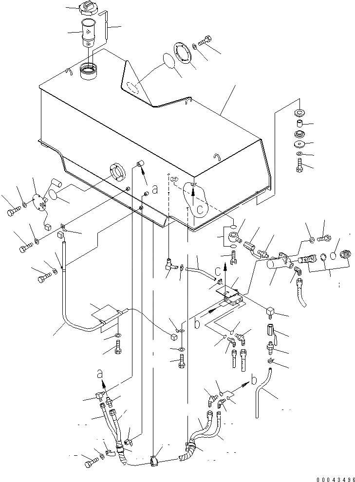 Схема запчастей Komatsu D155AX-5 - ТОПЛИВН. БАК. (С БЫСТР. ЗАПРАВ.)(№79-) ТОПЛИВН. БАК. AND КОМПОНЕНТЫ
