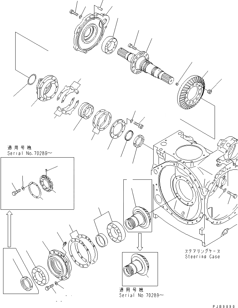 Схема запчастей Komatsu D155AX-5 - BEVEL И ВАЛ СИЛОВАЯ ПЕРЕДАЧА И КОНЕЧНАЯ ПЕРЕДАЧА
