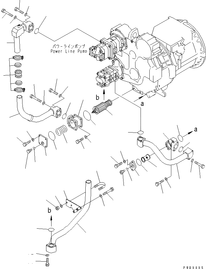 Схема запчастей Komatsu D155AX-5 - СИЛОВАЯ ЛИНИЯ (ВСАСЫВ.)(№7-7999) СИЛОВАЯ ПЕРЕДАЧА И КОНЕЧНАЯ ПЕРЕДАЧА