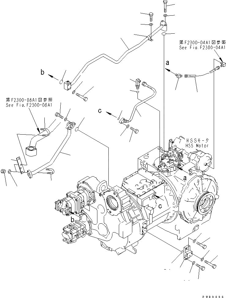 Схема запчастей Komatsu D155AX-5 - СИЛОВАЯ ГИДРОЛИНИЯ(№7-7999) СИЛОВАЯ ПЕРЕДАЧА И КОНЕЧНАЯ ПЕРЕДАЧА