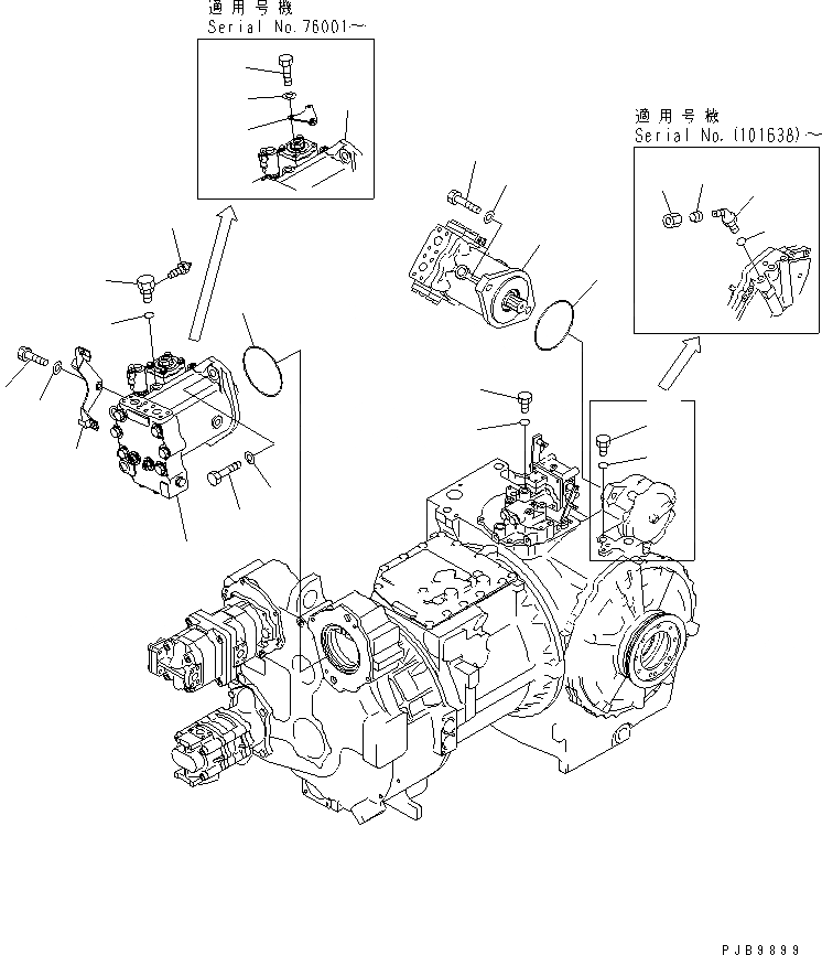 Схема запчастей Komatsu D155AX-5 - НАСОС И МОТОР СИЛОВАЯ ПЕРЕДАЧА И КОНЕЧНАЯ ПЕРЕДАЧА