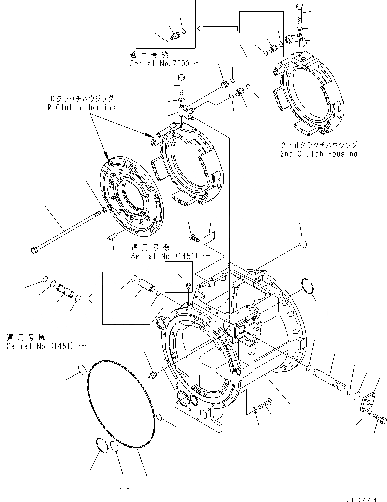 Схема запчастей Komatsu D155AX-5 - ТРАНСМИССИЯ (КОРПУС) СИЛОВАЯ ПЕРЕДАЧА И КОНЕЧНАЯ ПЕРЕДАЧА