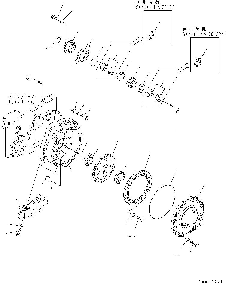 Схема запчастей Komatsu D155AX-5 - КОНЕЧНАЯ ПЕРЕДАЧА¤ ЛЕВ. (КОРПУС ШЕСТЕРЕНН. ПЕРЕДАЧИ) СИЛОВАЯ ПЕРЕДАЧА И КОНЕЧНАЯ ПЕРЕДАЧА
