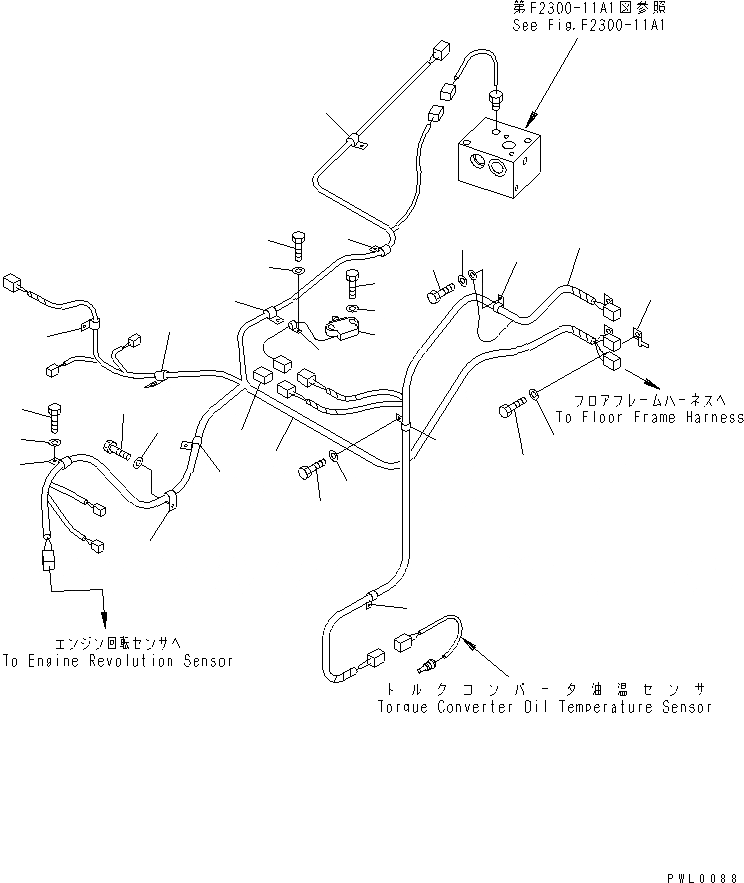 Схема запчастей Komatsu D155AX-5 - ЭЛЕКТРОПРОВОДКА (СИЛОВАЯ ЛИНИЯ) (ДЛЯ ЭЛЕКТРИЧ. СИСТЕМА МОНИТОРА ПАНЕЛЬ)(№7-7999) СИЛОВАЯ ПЕРЕДАЧА И КОНЕЧНАЯ ПЕРЕДАЧА