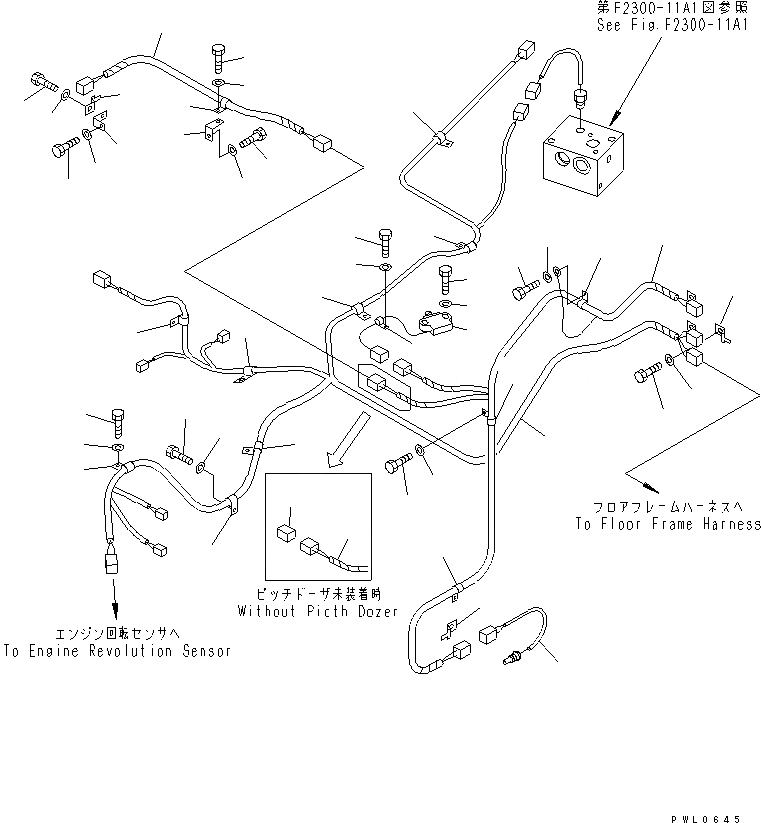 Схема запчастей Komatsu D155AX-5 - ЭЛЕКТРОПРОВОДКА (СИЛОВАЯ ЛИНИЯ) (НАКЛОНЯЕМ. ОТВАЛ)(№7-7999) СИЛОВАЯ ПЕРЕДАЧА И КОНЕЧНАЯ ПЕРЕДАЧА